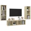 3 Piece Wall Mounted TV Cabinet Set Sonoma Oak Effect Particleboard