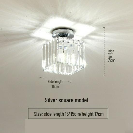 Elegant Gold Crystal Chandelier for Corridor, Balcony, or Cloakroom - Surface-Mounted Decorative Downlight