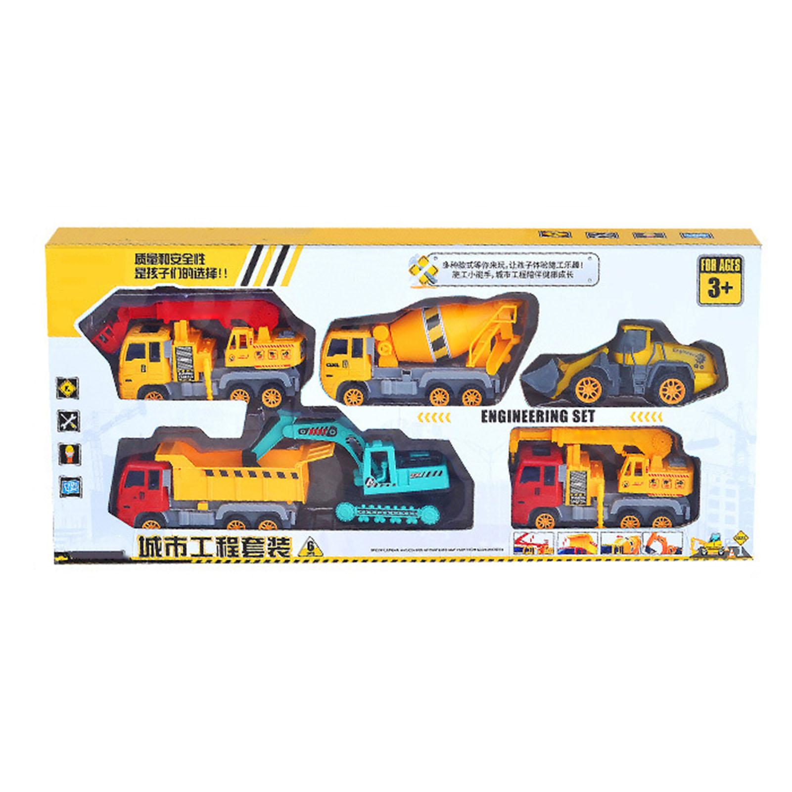 

Инженерный игрушечный грузовик, набор пластиковых реалистичных экскаваторов, строительная техника, игрушки для мальчиков, 6 предметов