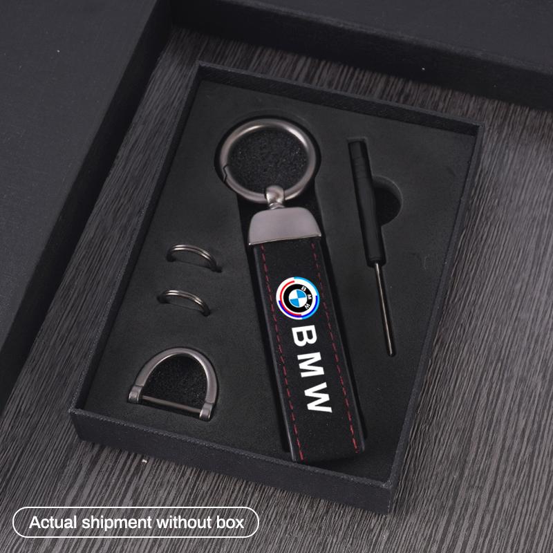 Zinc Alloy Leather Keyring Suede Car Keychain For BMW 50th F12 F13 F30 E60 E65 E66 E63 F01 F02 X1 X3 4 5 6 7 Series Accessories ydsh92