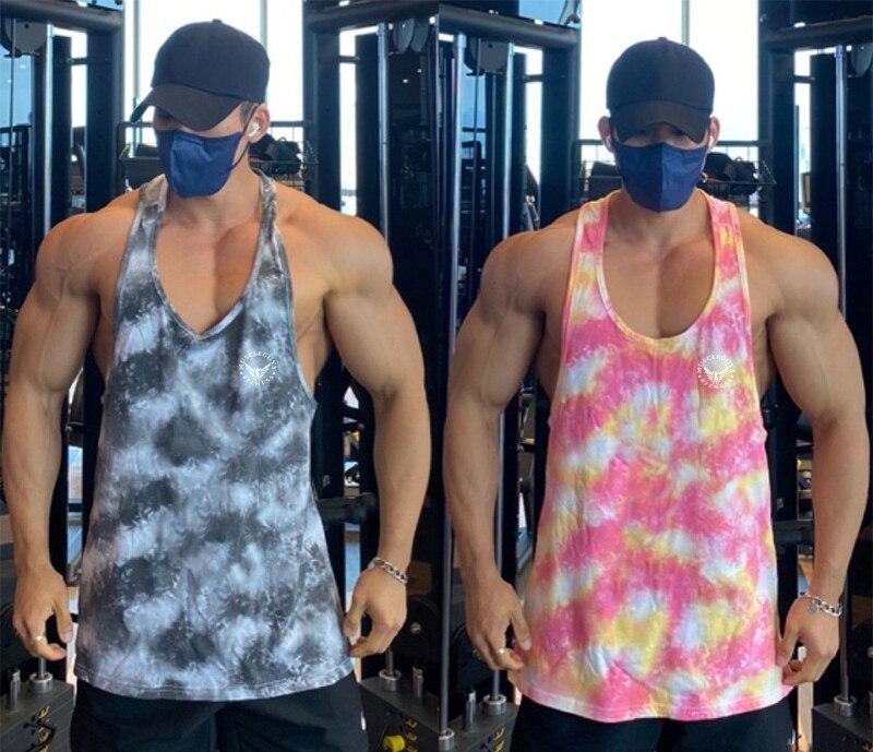 Muscleguys Men’s Gym Clothing   Summer Bodybuilding Loose Camouflage Sleeveless T-Shirt Outdoor Sportswear Mesh Quick-dry Tank Top