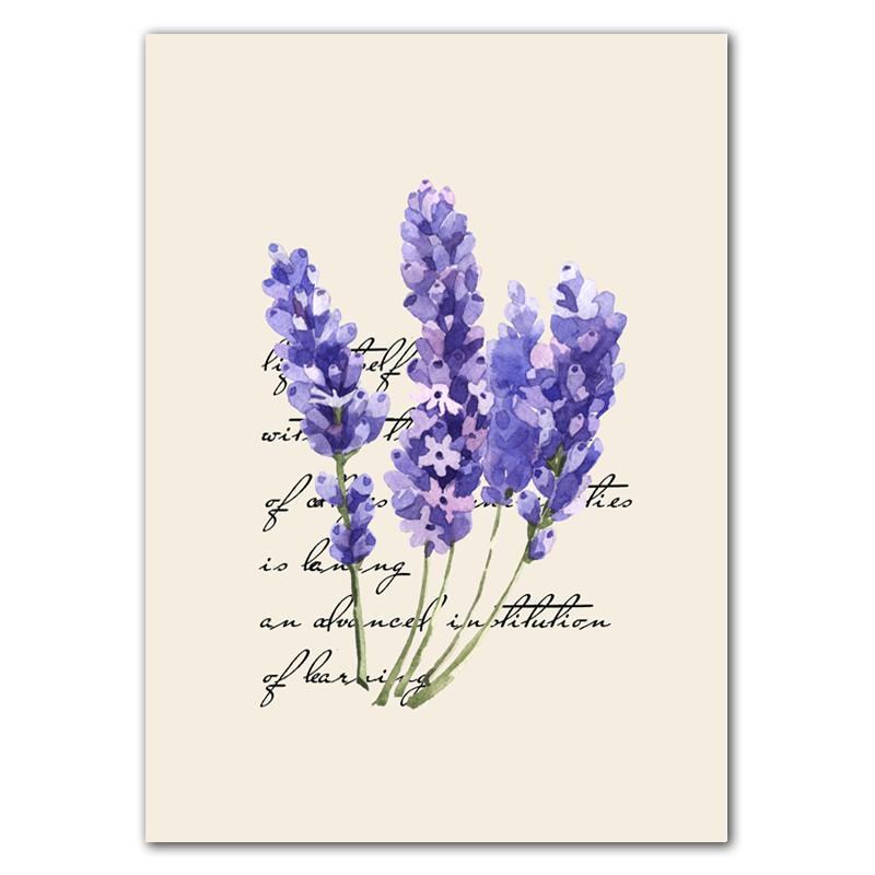 Nordic Lavendel Leinwand Malerei Englisch Combina Dekorative Modulare Wand Kunst Bild Für Wohnzimmer Home Decor Poster HD2773