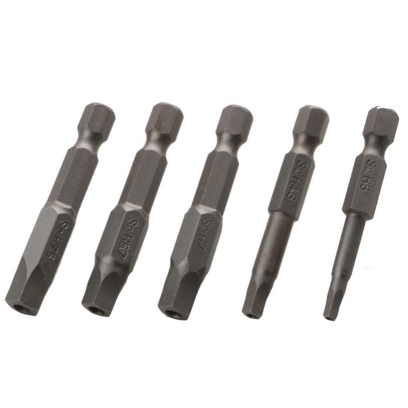 5-teiliges 5-Zahn 50mm sandgestrahltes S2 Sternschraubendreher-Bit-Set mit Mittelloch