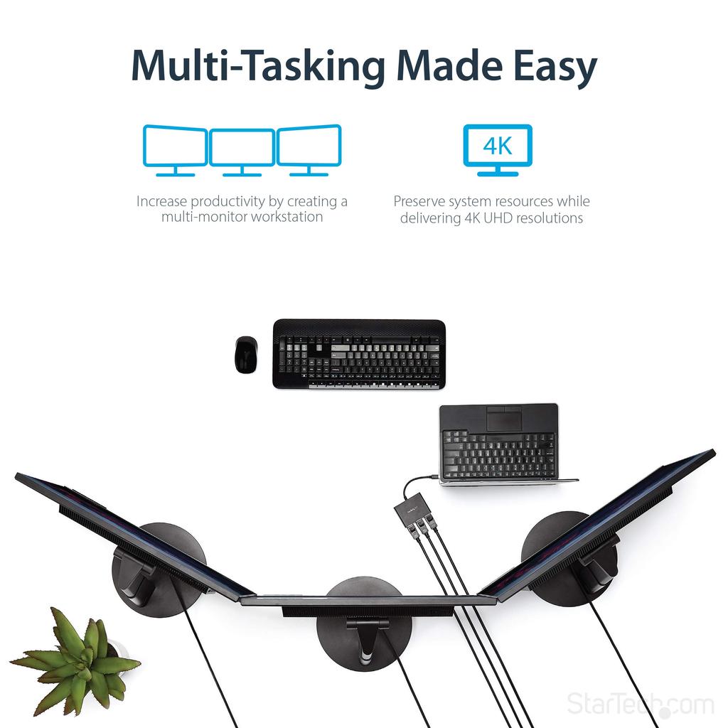 MST Hub Mini DisplayPort 3x DsiplayPort Splitter 4K-kompatibel Nur Windows-kompatibel MSTMDP123DP 3-Port - Multi-Monitor