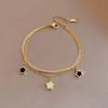 Double-Layered Star Charm Bracelet Titanium Steel Double Clavicle Chain  for Women