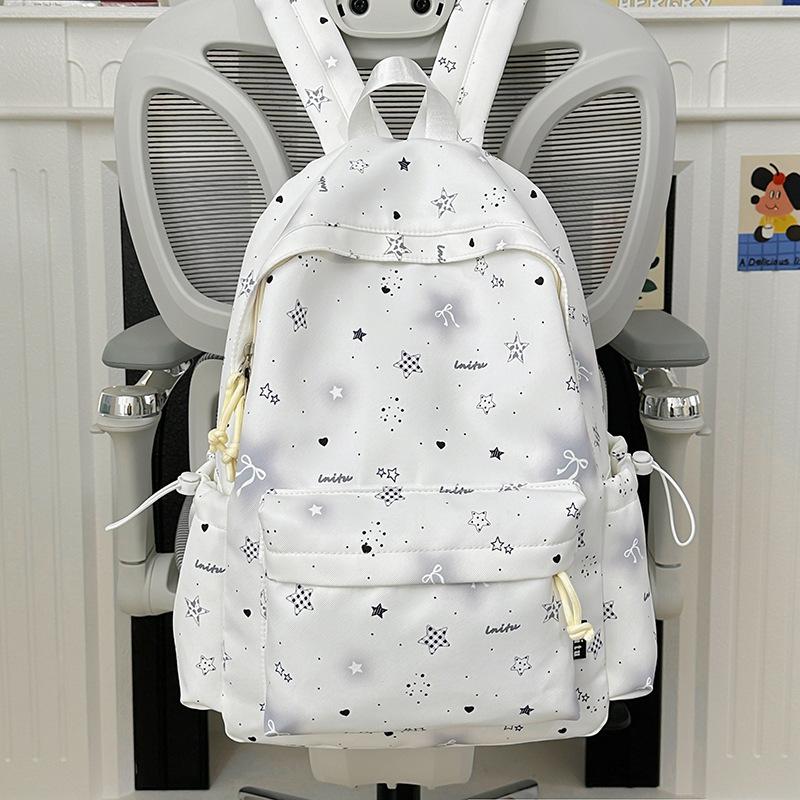 New Schoolbag, High-aesthetic Japanese Instagram-style Sweet Star Backpack, Junior High School Student Backpack for Women, Lightweight Commuter