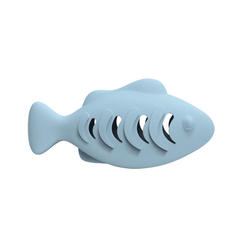 

Cat Toy Interactive Silicone Fish Pet Toys For Kitten Teeth Cleaning Leak Food Cat Chew Toys Food Storage Toy Pet Supplies 118mm