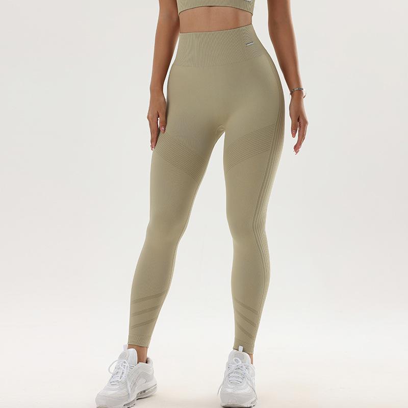 

Брюки для фитнеса и подтяжки бедер, спортивные штаны с высокой талией для йоги, женские модные брюки L хаки