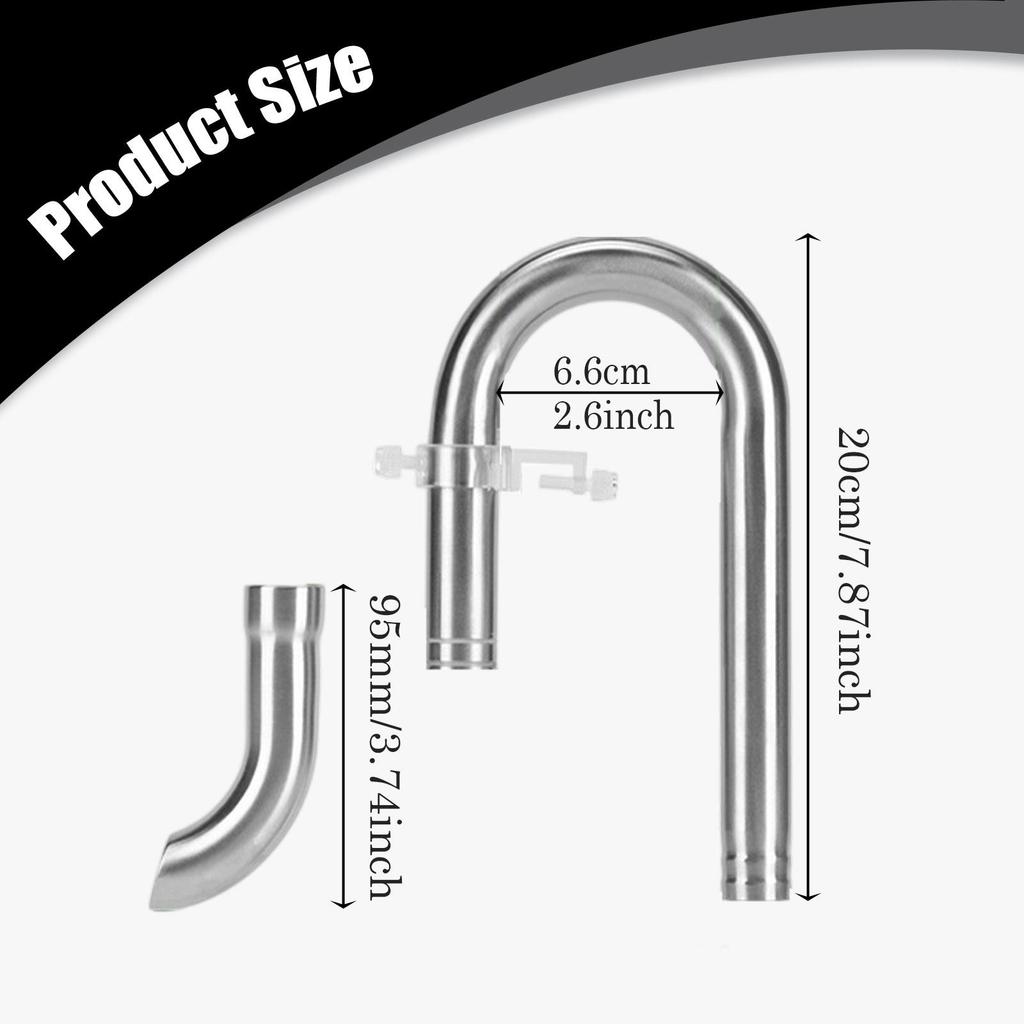 Universal Aquarium Lily Pipe Set Leakproof Stainless Steel Tubing System Adjustable Outflow for Planted Fish Tank