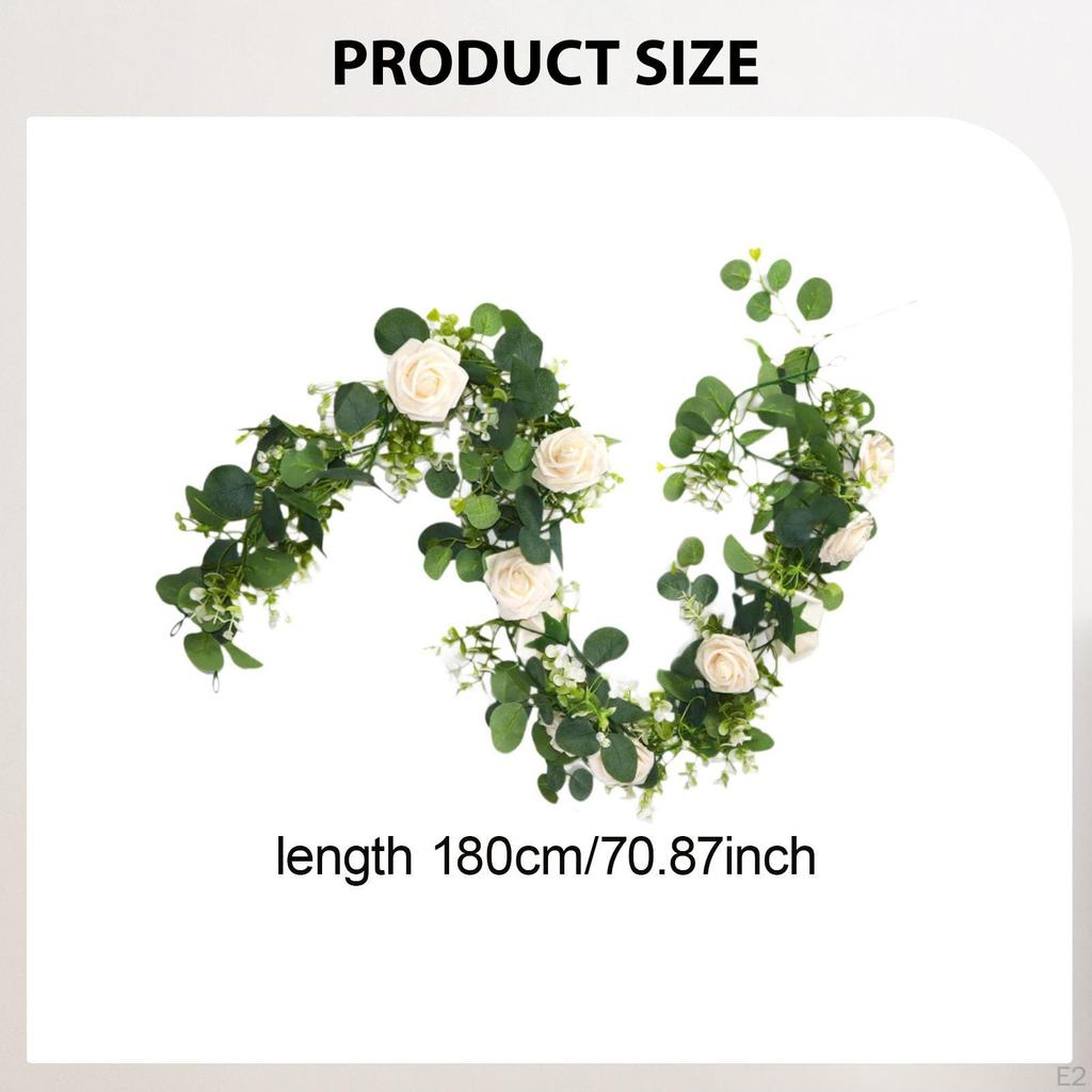 Artificial Green Leaves Vines Eucalyptus Garland Fake Faux Rose Vine
