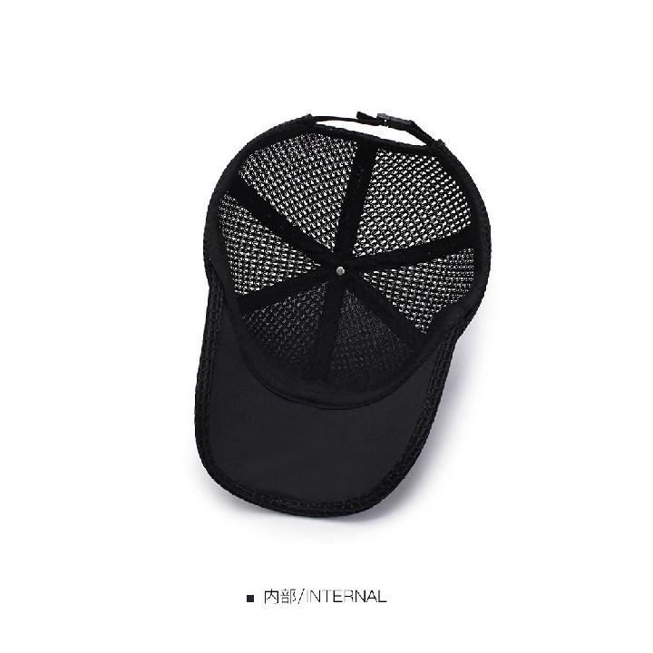 Men's thin, breathable, large mesh baseball cap, women's sun-protective, sun-shading, sports, and fishing cap