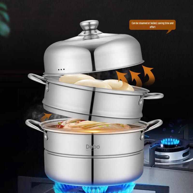 Debo Ladborg 28cm 3-Lagen Edelstahl Multifunktions-Dampfkochtopf