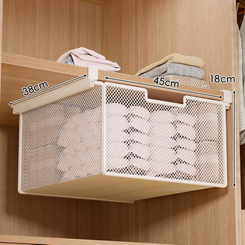 Sock Storage Magic: Pull-Out Basket for Underwear, Pants, and Clothing - Wardrobe Rack Box Drawer Hanging Solution