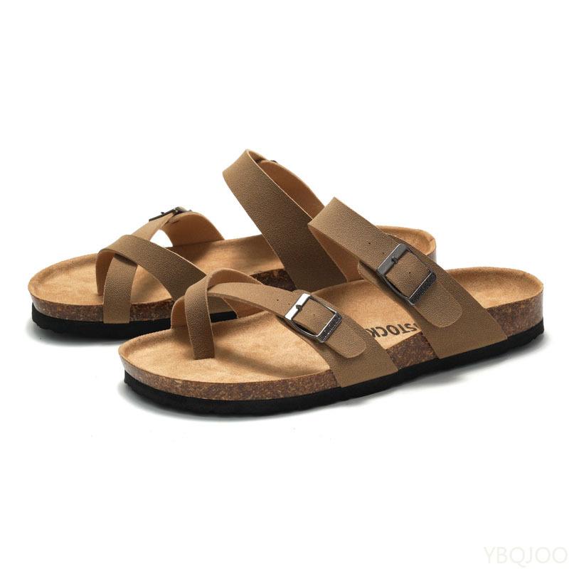 2025 Summer Women's Shoes Cork Slippers Trendy Couple Beach Shoes Casual Comfortable Flat Slippers Zapatos Homme