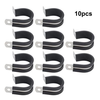 High Performance 10pcs Rubber Lined Hose Clamps Made of Stainless Steel