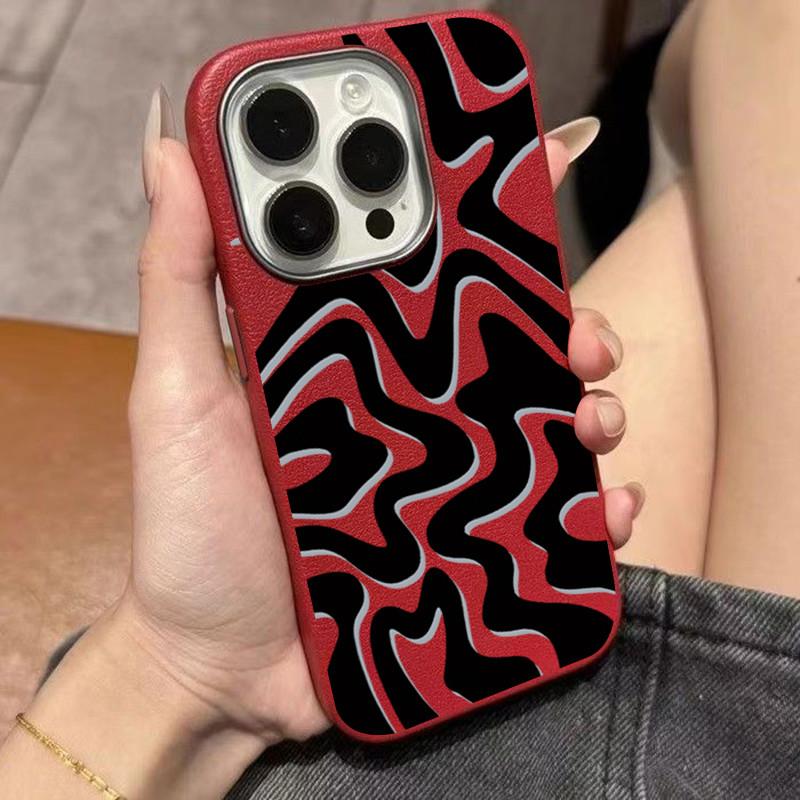 Artistic Retro Style Lucky Color Lychee Texture Phone Case for iPhone 11 12 13 14 15 16 17 Pro Max Air 16e XR XS 7 8 Plus Cover