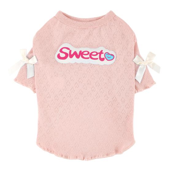 

Летняя футболка для питомца с оборками, короткий рукав, милая одежда для кошек, маленьких и средних собак, дышащая летняя одежда для питомцев S розовый