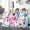 Anime Girls Magical Creatures Flannel Blanket Super Soft Warm Cozy Blanket for Sofa Bed Office Travel All‑Season Home Decor Gift