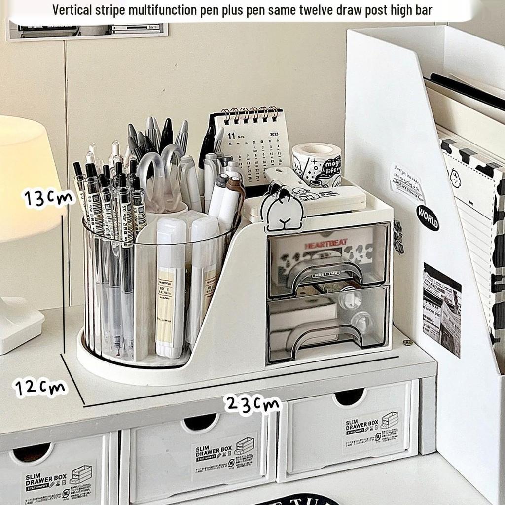 Desktop Acrylic Box Storage Pen Holder For Office Workstation