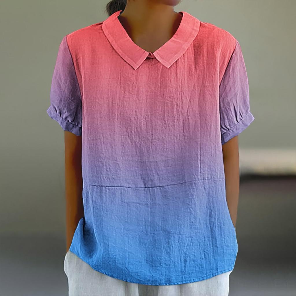 Tops For Women Short Sleeve Tops Women's Blouse Summer Tops Women's Lightweight Blouse Tops Casual Pullover T-Shirt Basic Shirt