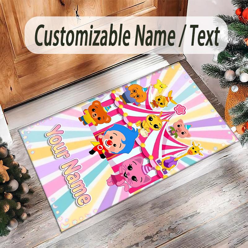 Personalized Crystal Velvet Carpet Custom Name Text,El Payaso Plim Plim Anti Slip Area Rug For Home Decoration