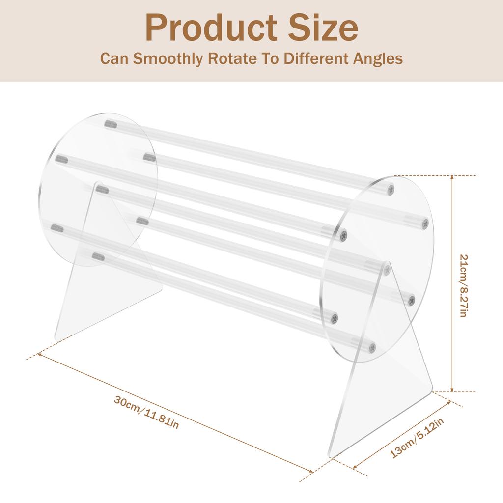 360° Rotating Hairpin Jewelry Holder Transparent Claw Clip Storage Rack Headdress Hair Clip Display Stand for Dressing Table