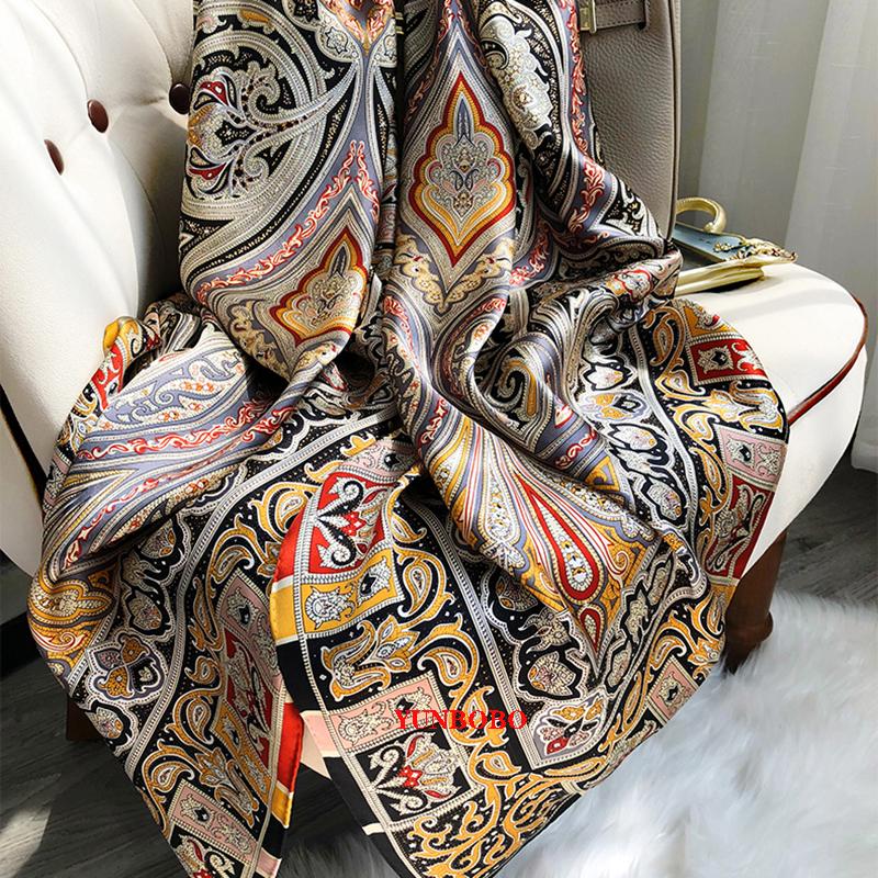 Spring Scarf Women'S Luxury Design Polyester Material Smooth Scarf Soft Shawl Beach