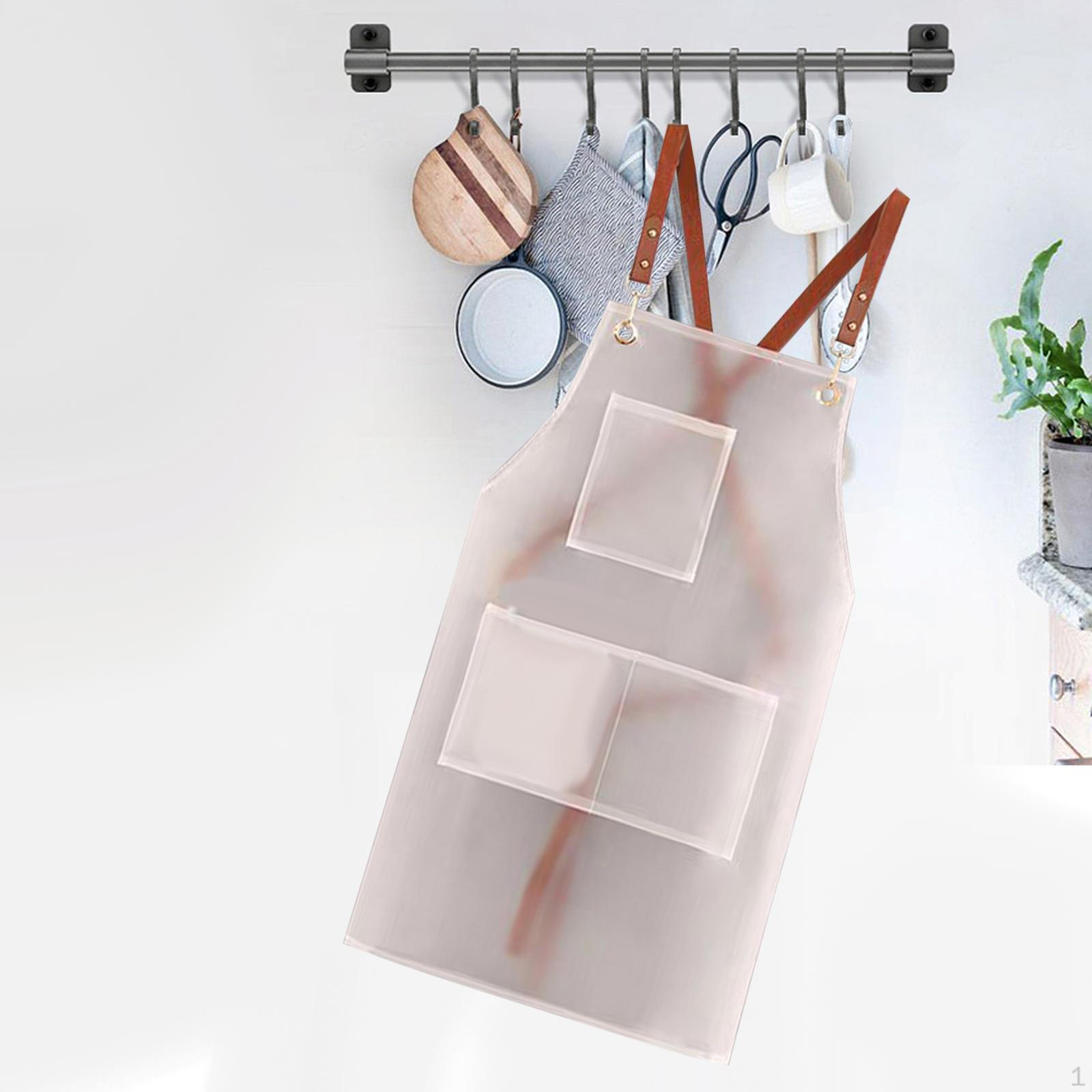 Фартук для гриля полупрозрачный со спинкой Pink Long Pocket — фото 12