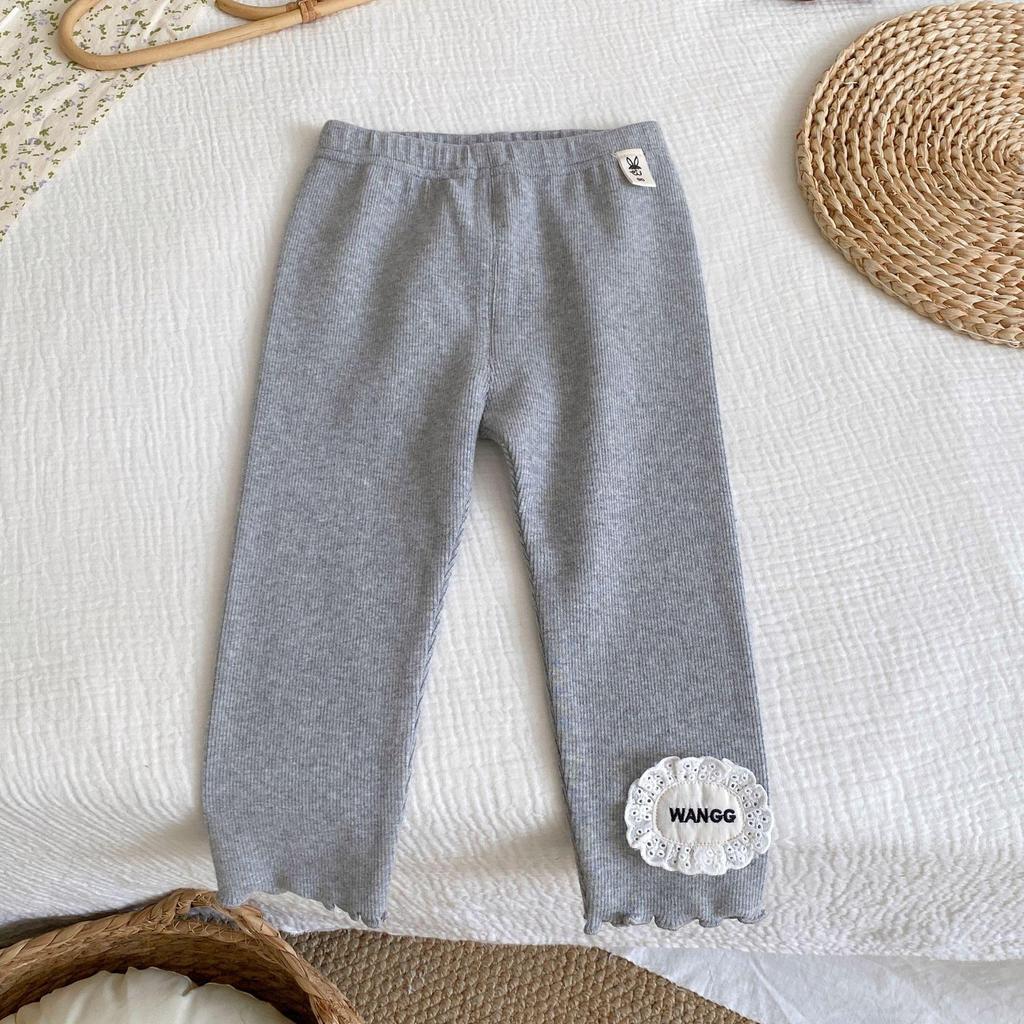 2025 New Autumn Style Toddler Girls' Solid Color Foot-Patched Leggings: Fashionable and Versatile Outerwear Pants