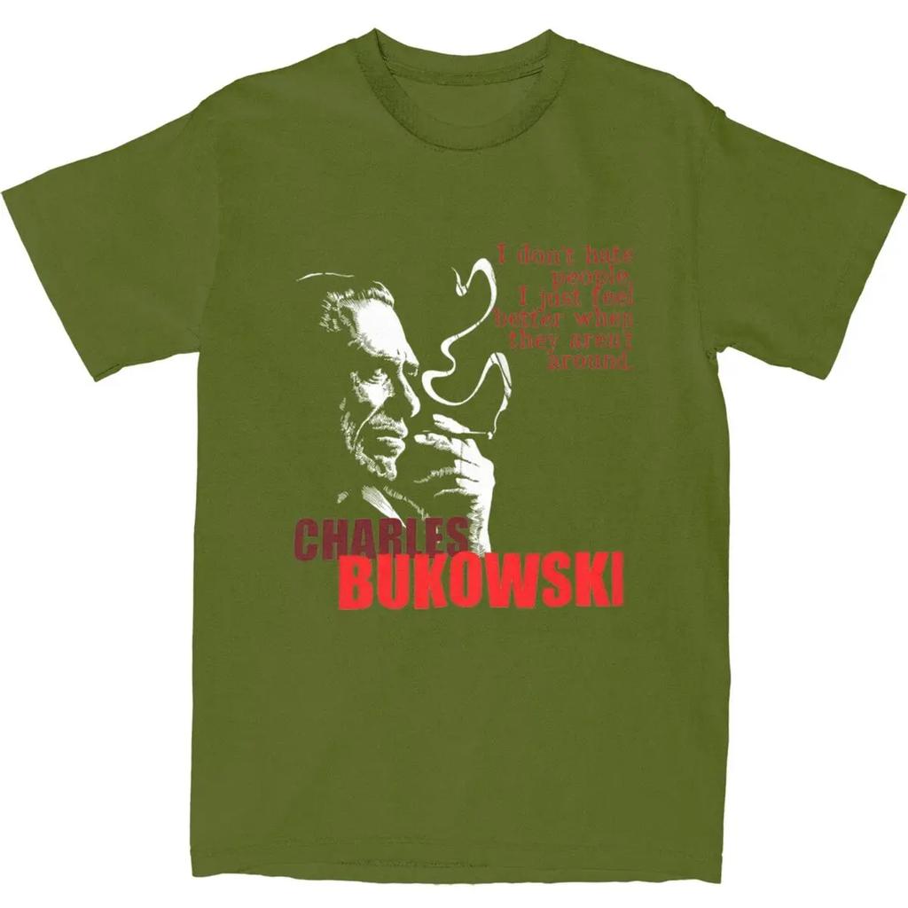 Famous Poet Poet Author Charles Bukowski T Shirt Summer Awesome Tshirts Cotton Hip Hop Tee Shirt For Unisex Shortsleeved Tees