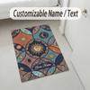 Celestial Moon Theme Soft Crystal Velvet Rug Custom Name & Text Print Non Slip Floor Rug for Bedroom Living Room
