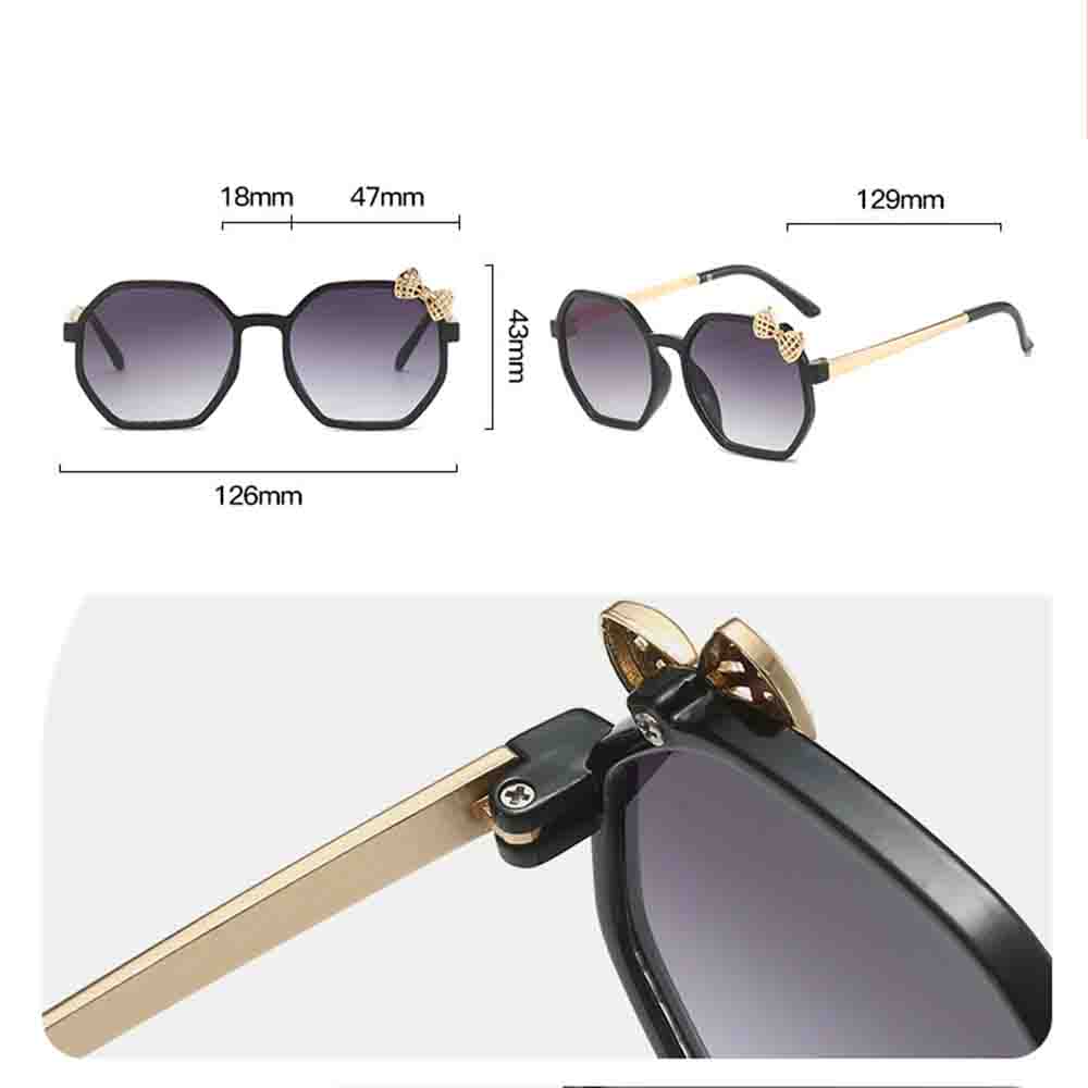 New Brand Metal Bow Children's Cartoon Sunglasses Fashion Polygonal Sunglasses Cute Girls boys Babys Sunscreen Sunglasses