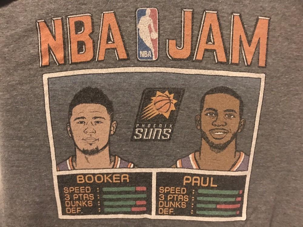 Phoenix Suns Homage Shirt Sz XL NBA Jam Devin Booker Chris Paul Basketball Unisex T-Shirt