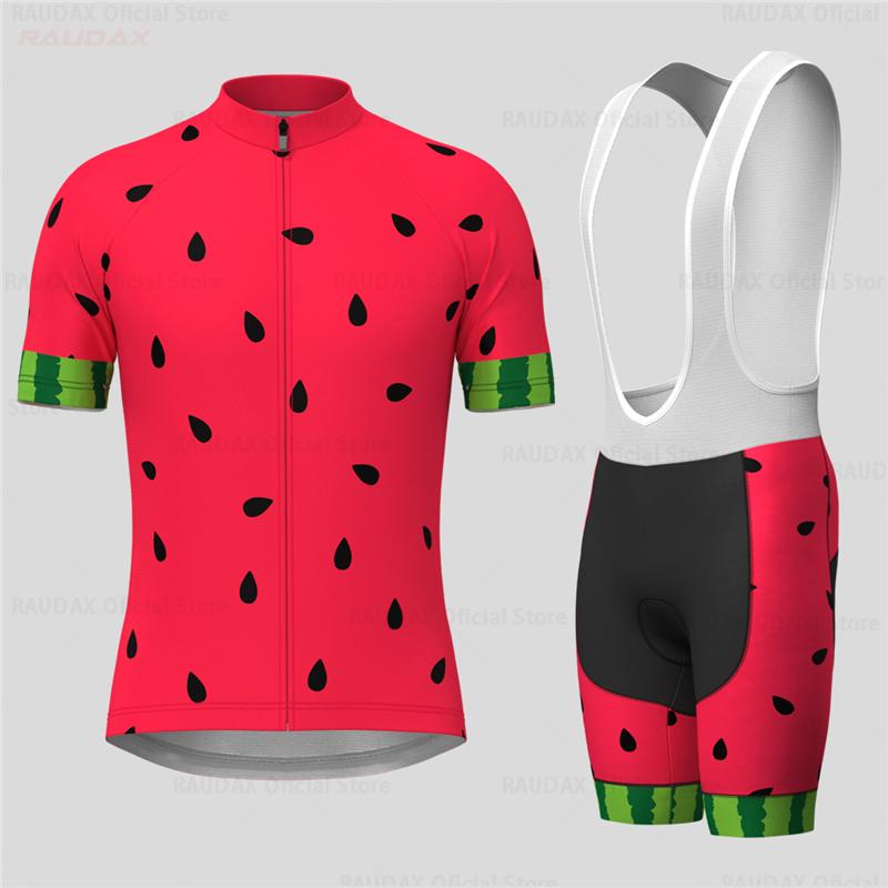 2026 Pánský cyklistický dresový set Melounové léto Krátký rukáv Prodyšný MTB Kolo Cyklistické oblečení Maillot Ropa Ciclismo Uniforma Oblek