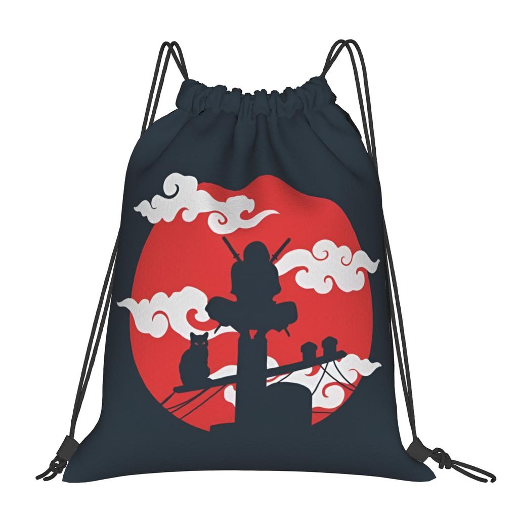 Custom N-Narutoes Akatsukis Drawstring Bag Women Men Lightweight Logo Sports Gym Storage Backpack