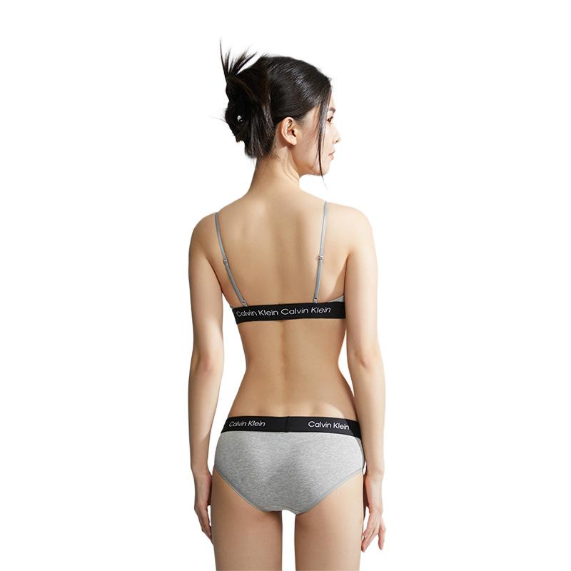 Calvin Klein Reggiseno Senza Fili Stampa Integrale Serie Ck96 Spallino Sottile Donna Lingerie Grigio QF7216AD-P7A