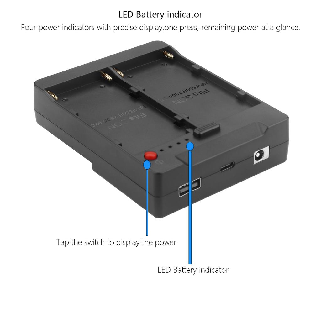 NP-F Battery to V-Mount Battery Converter Adapter Plate Fit NP-F550 F750 F970 LED Light Monitor