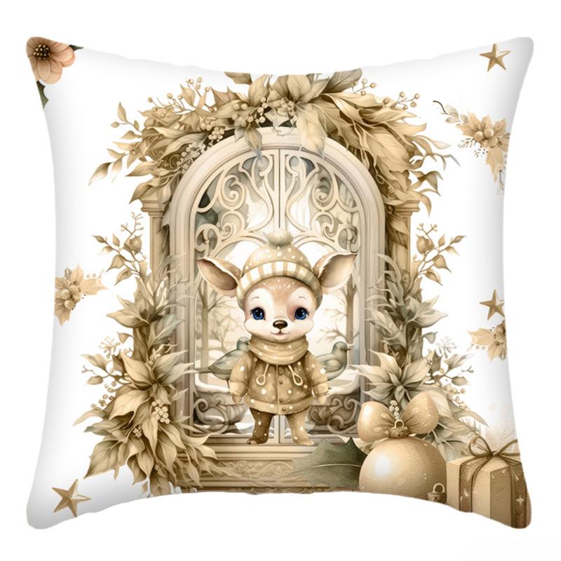 

Christmas Pillowcases Home Ornament Pillow Cover Living Room Sofa Bedroom Printed Cushion Home Sofa Cushion Combination X 45*45cm
