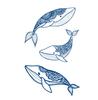 7 sheets tattoo stickers Elk Whale 11x18cm seal arm sticker waterproof Halloween holiday party