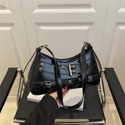 Spring New Portable Shoulder Bag Retro Niche Personalized Locomotive Bag Trendy Fashion Hot Girl Underarm Bag Woman