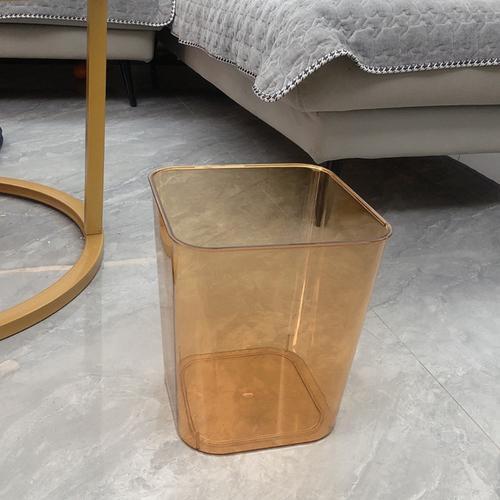 Light Luxury Waste Bins Home Living Room with Cover Bedroom Toilet Living Room Dormitory Desktop Transparent Acrylic Trash Can