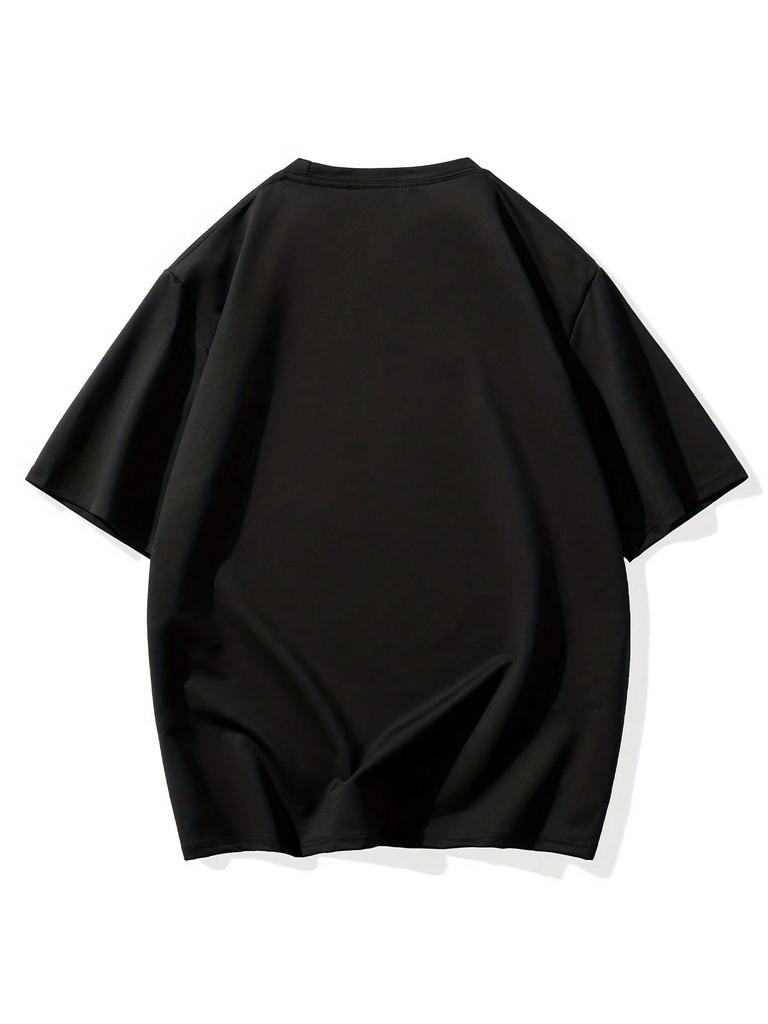 MenS  Casual T Shirt  Medium Stretch Crew Neck Regular Fit Knit Fabric 180gsm Printed Graphic Tee for Spring Summer Fall