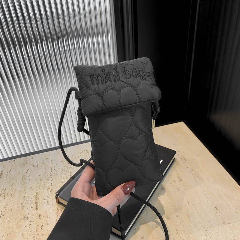 Nylon Rhombus Bag, Simple Letter Style.