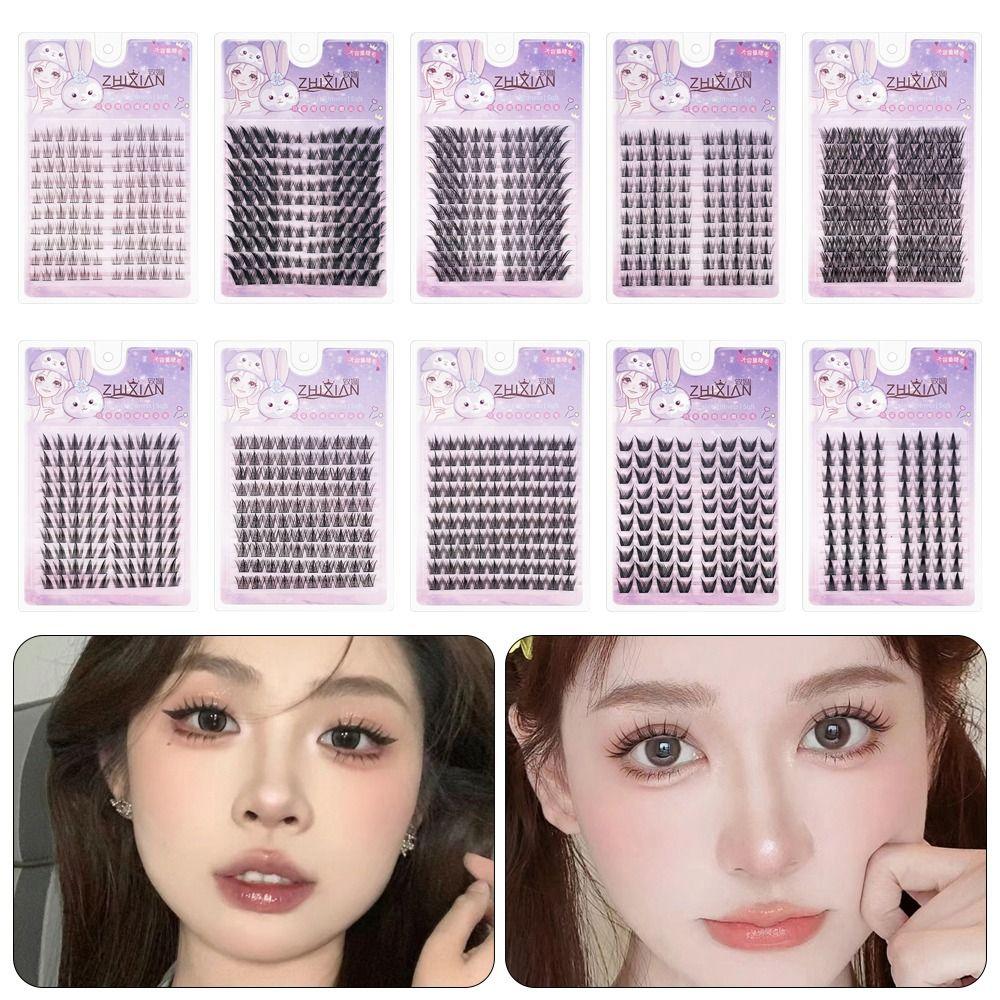 With Jelly Glue Strips Manga Lashes Glue Free 3D False Eyelashes Segmented False Eyelashes Wome