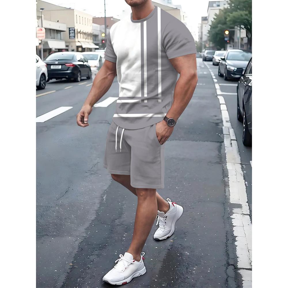 Tuta Sportiva Traspirante alla Moda da Uomo Casual Larga a Maniche Corte con Pantaloncini Tuta Comoda Unisex Abbigliamento Sportivo