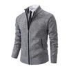 Plus Size Men's Casual Cardigan Jacket: Autumn/Winter Warm, Fashionable Stand Collar Sweater for 2025.