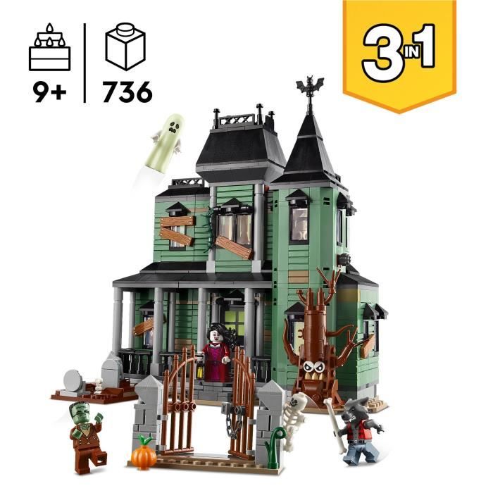 LEGO Creator 3-en-1 31167 Le Manoir Hanté - Jeu de Construction enfant des 9 ans
