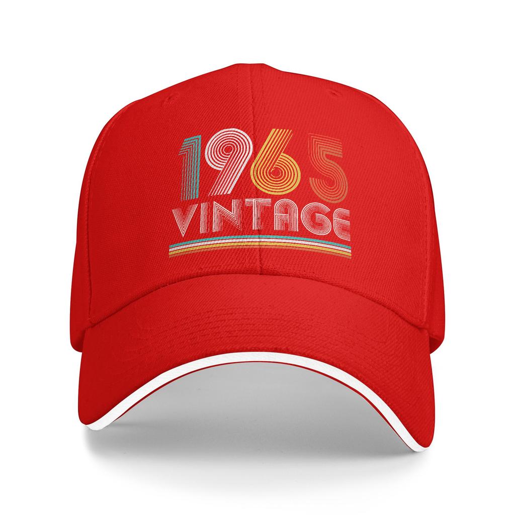 Vintage 1965 Birthday Retro 60th Sun Baseball Cap Summer Male Print Trucker Hat Sunscreen Retro Running Hippie Baseball Caps