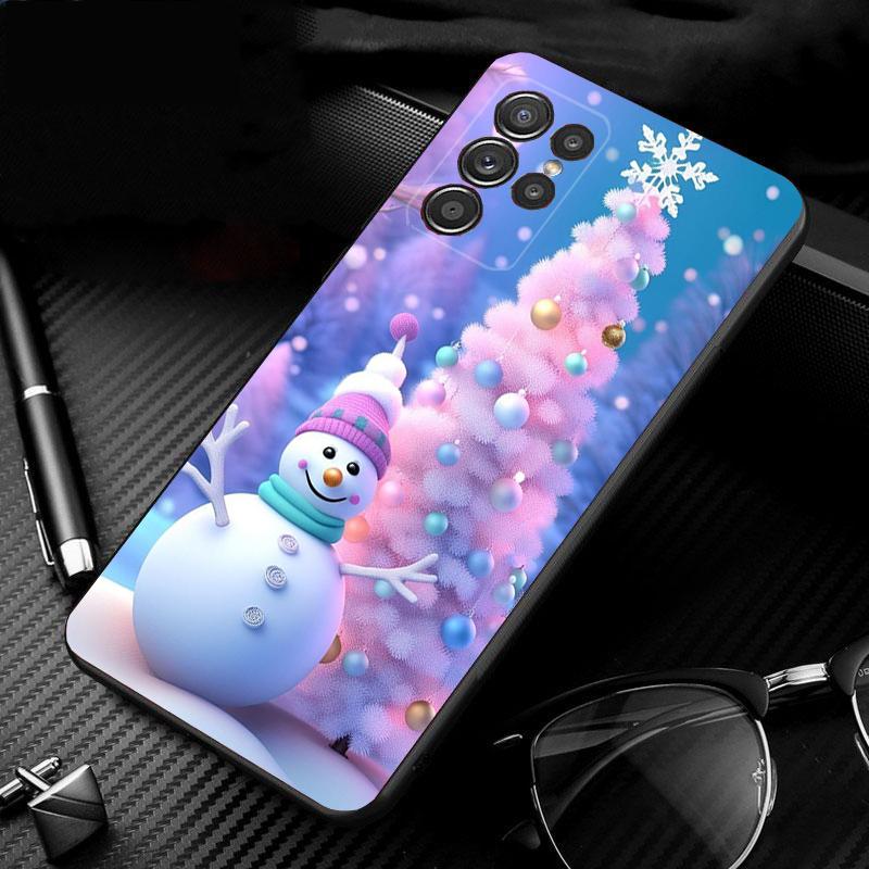 Phone Case For Samsung Galaxy S25 S24 S23 S22 S21 Ultra S24 S23 S22 S21 S25 Plus S24 S25 FE Cute Snowman Christmas
