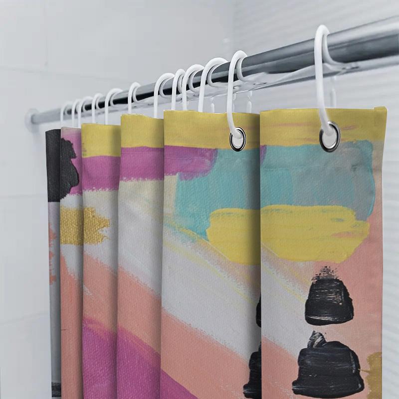Colorful Brush Strokes Shower Curtain Modern Bathroom Decor For Home Improvement Projects